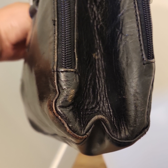 HOBO Vintage Y2k Grunge Classic Black Genuine Leather Shoulder Bag - Picture 5 of 10